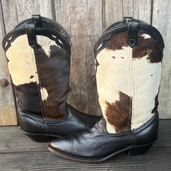 Vintage Dingo (ACME) Cowboy Boots Shoes - Vintage Dingo (ACME) Calf Hair and Leather Women's Cowboy Boots